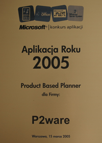 Product Based Planner - Application of the year 2005