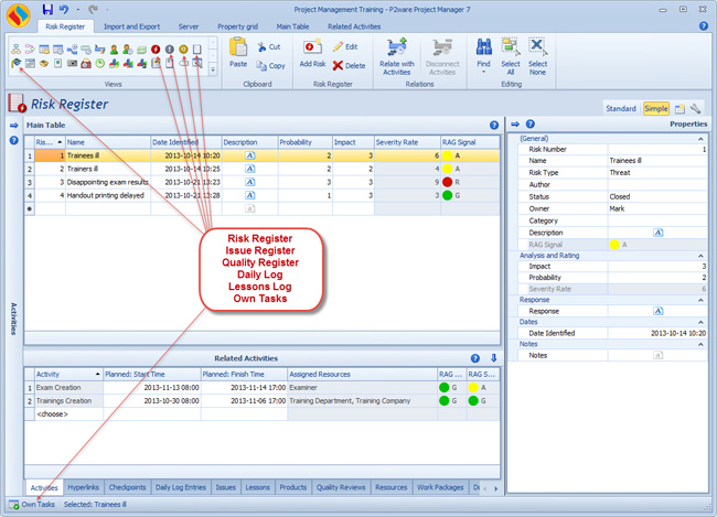 Registers and logs supporting learning from experience